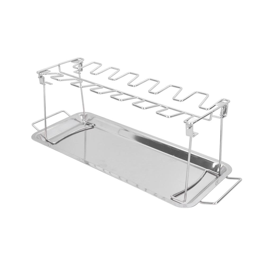 Chicken Wing Leg Rack Stainless Steel Foldable BBQ Rack Portable Grill Holder for Outdoor