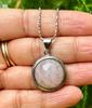 White Gold Filled Light Pink Rose Quartz Fashion Pendant, Locket, Natural Gemstone, with FREE ASSORTED CHAIN #5
