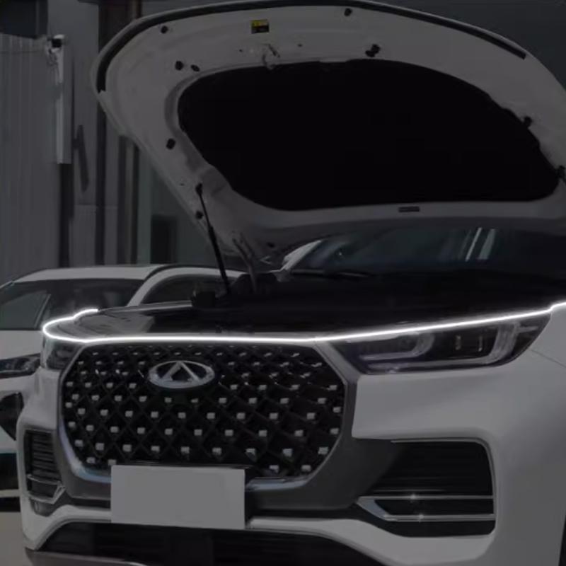 Chery Tiggo 8 Pro Car LED Hood Daytime Running Light Strip Waterproof Flexible Auto Decorative Through Lamp