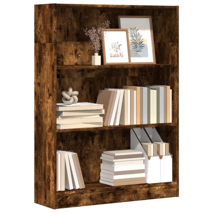 VidaXL Bibliothèque chêne fumé 80x24x109 cm bois d'ingénierie, étagère à livres, porte-livres, support à livres, armoire de 857839
