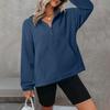 Women's Fleece Sporty Half-zipper Pullover, Fashionable Loose Long-sleeved Street-style Sweatshirt Top