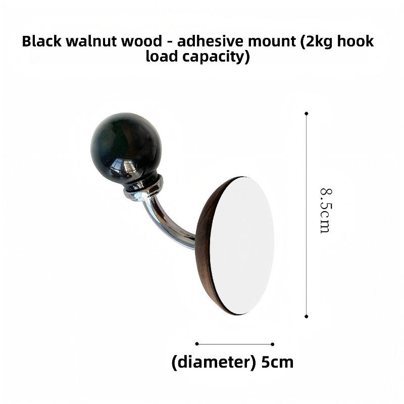 Non-drilling Magnetic Hook Anti-theft Door Magnet, Traceless Nail Magnet, Solid Wood Round Fridge Magnet