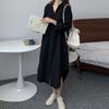 Cardigan Lungo Stile Coreano Sopra il Ginocchio con Revers Camicia Parasole 2025