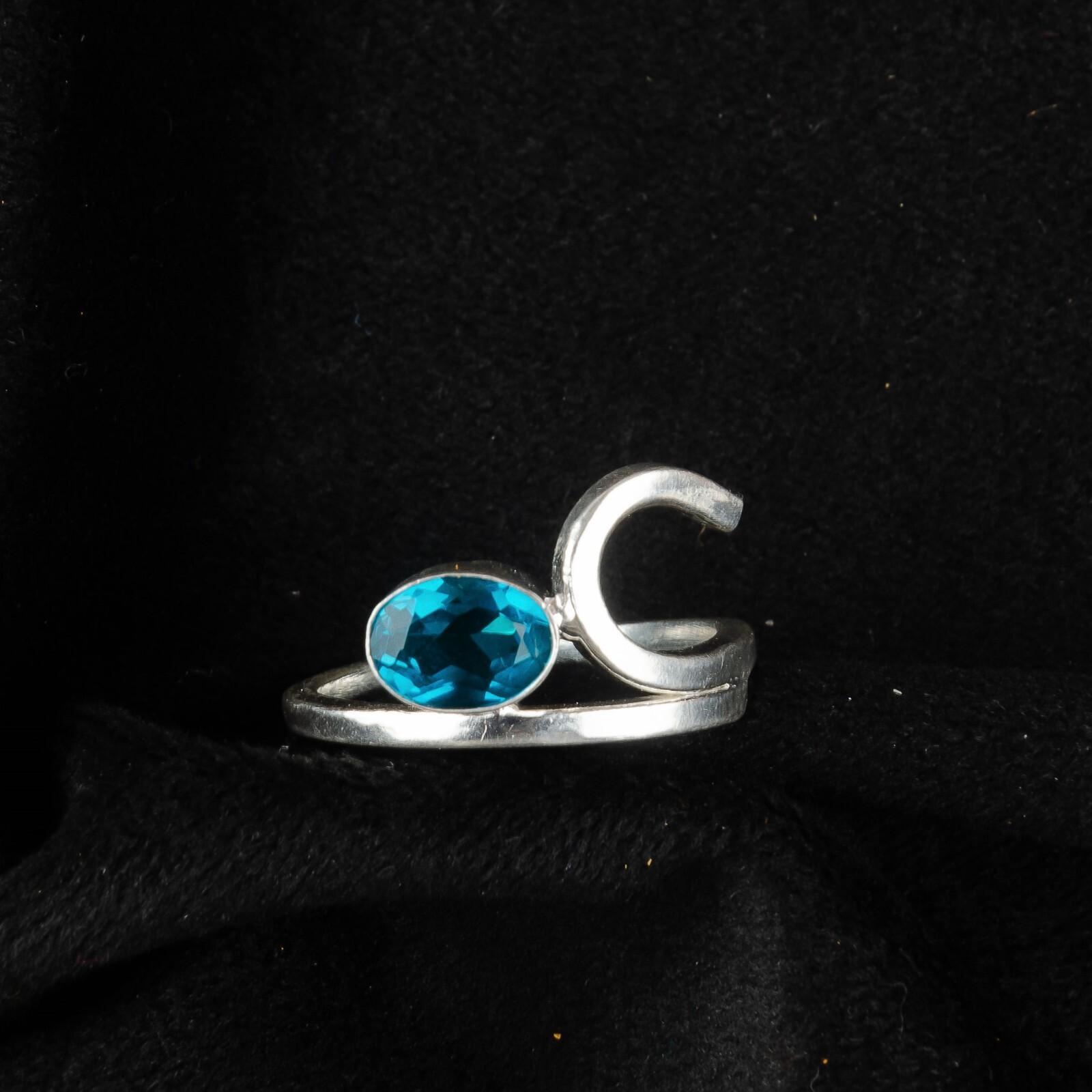 

Апатит Драгоценный камень 925 Стерлинговое серебро Ювелирные изделия Кольцо ручной работы для помолвки Подарок RR-27-9 13