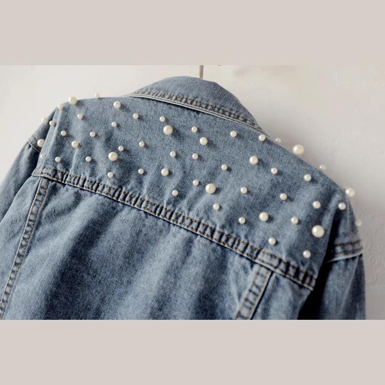 All-match Fashion womenWomen's Blue Long Sleeve Denim Jacket Casual Short Outwear Coat