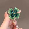 Literary Style Four-Leaf Clover Brooch High-Grade Female High-Grade Corsage Temperament Suit Pin New Accessories To Send Gifts