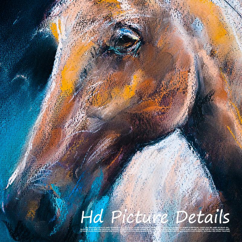 Abstract Colorful Chalk Drawing Horses Canvas Posters Print Modern Wall Art Pictures For Living Room Bedroom Aisle Studio Cafe