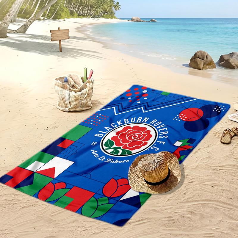 Blackburn Rovers Football Print Beach Towel, Large Soft Quick Dry Towel for Beach Camping Swimming
