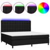 VidaXL Sommier à Lattes de Lit avec Matelas et LED, Lit Rembourré avec Tête de Lit, Lit Double, Lit Adulte de Chambre, 3135223