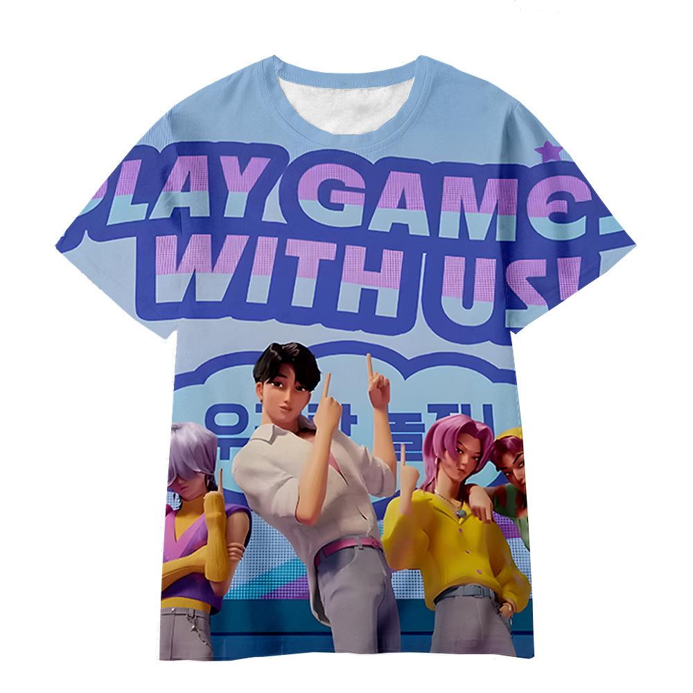 

Kids T-shirts New K-POP Demon Hunter 3D Print Casual Loose T-shirt 160