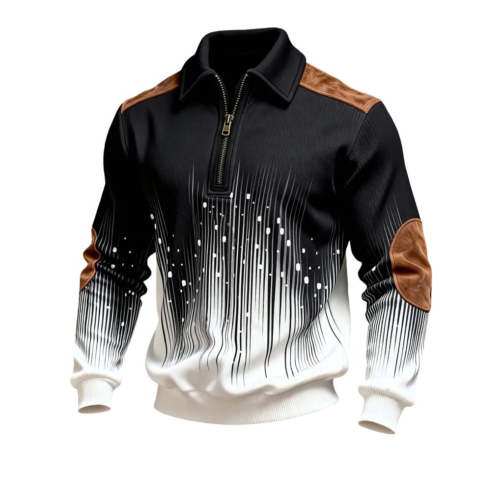 Men's Sweatshirt Zip Up Collar Long Sleeve Casual Athletic Top