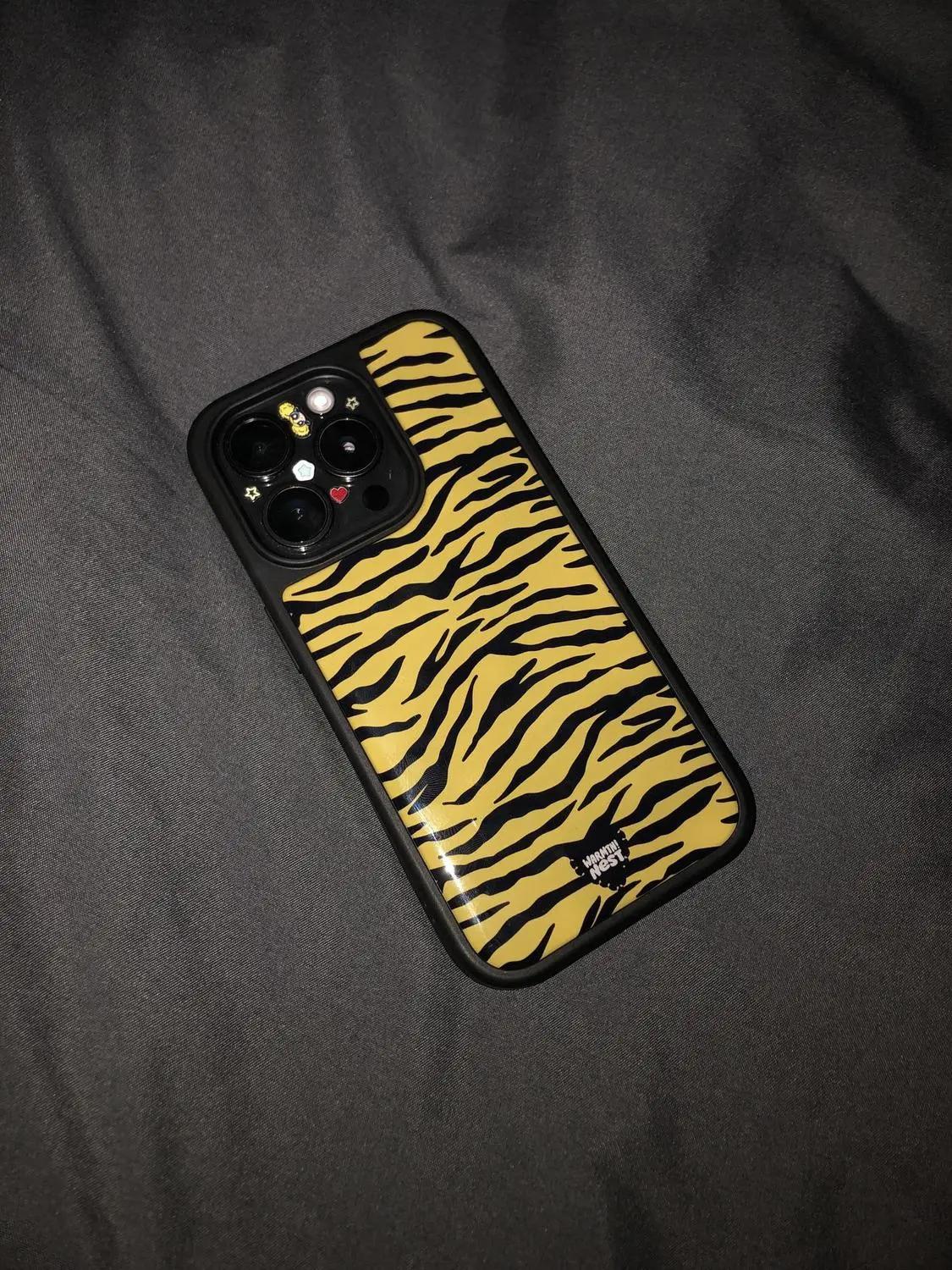 

American Retro Yellow Leopard Print Design Phone Case For iPhone 17 AIR 16 15 14 13 12 11 PRO MAX XR XSMAX 7 8 PLUS Y2K Cover iPhone 14 Pro Max