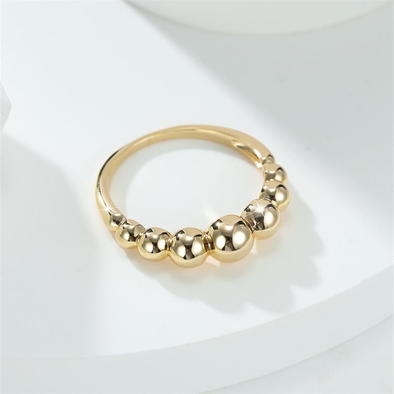 Male Female Minimalist Round Beads Ring Gold Color Simple Stacking Thin Rings For Women Men Wedding Bands Party Finger Jewelry