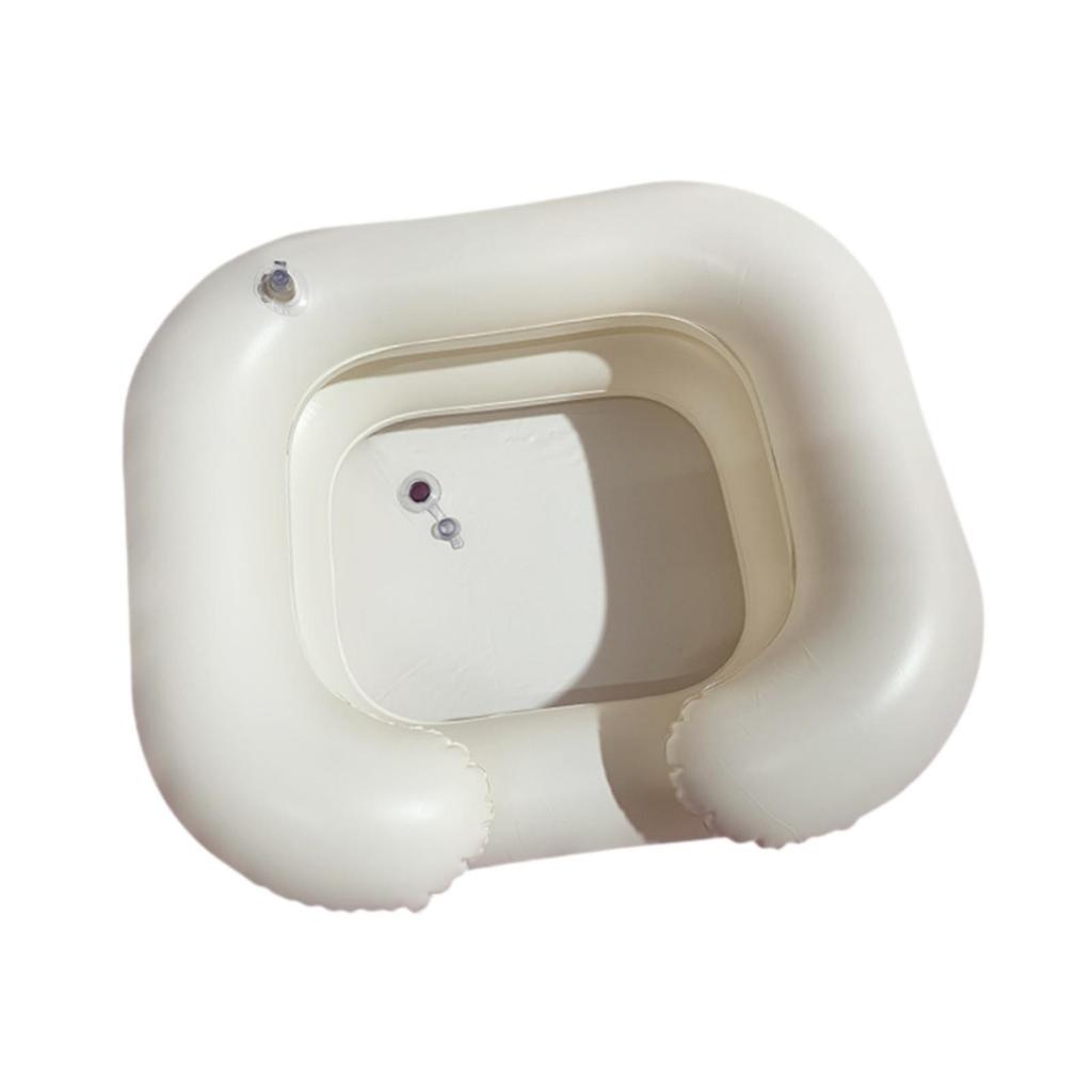 Inflatable Shampoo Basin Portable Hair Wash Tub for Limit Mobility Bedridden White