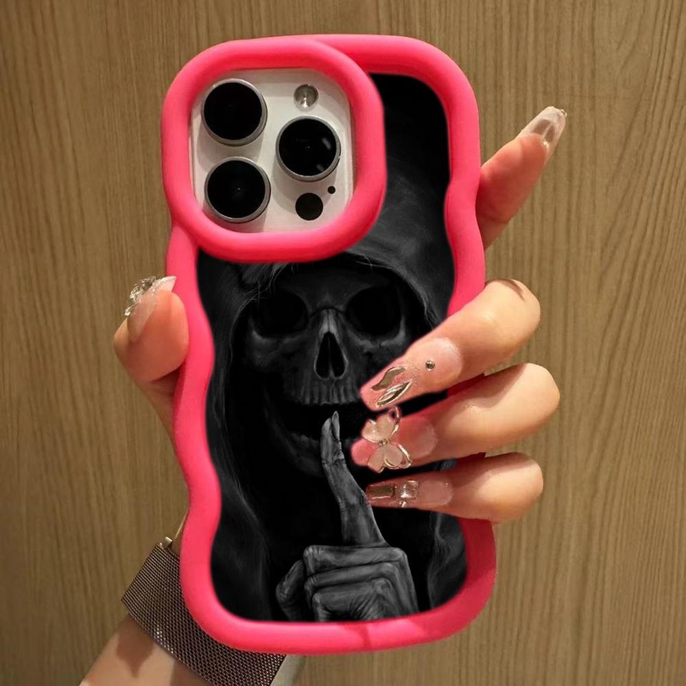 LZ13 Death Prayer Grim Reaper Skull Wave Silicone Phone Cases for Samsung A15 S23 FE S24 Ultra A34 A54 A14 Motorola G32 OnePlus Soft Cover