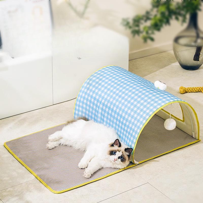 Catwomen Tunnel Summer Cool Mattress  Rattan Cat Nest  Cat Hideaway House  Playable  Sleepable Pet Nest  Cat Villa Cat Room