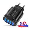 Fast Charger 4-Ports Smart Chip 5V QC3.0 Phone Charger Universal Wall Multiple USB Adapter For iPhone 14 Samsung Xiaomi Huawei