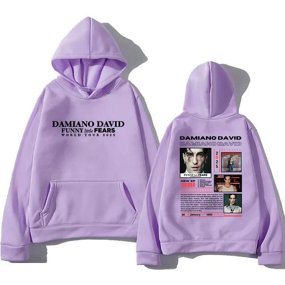 Damiano David World Tour 2025 Hoodie Funny Little Fears Men/women Hoodies Harajuku Aesthetic Winter Clothes Pullover Sweatshirt