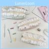 Cat Themed Pencil Case Large Capacity Organizer With Lace Print For Students And Office Use