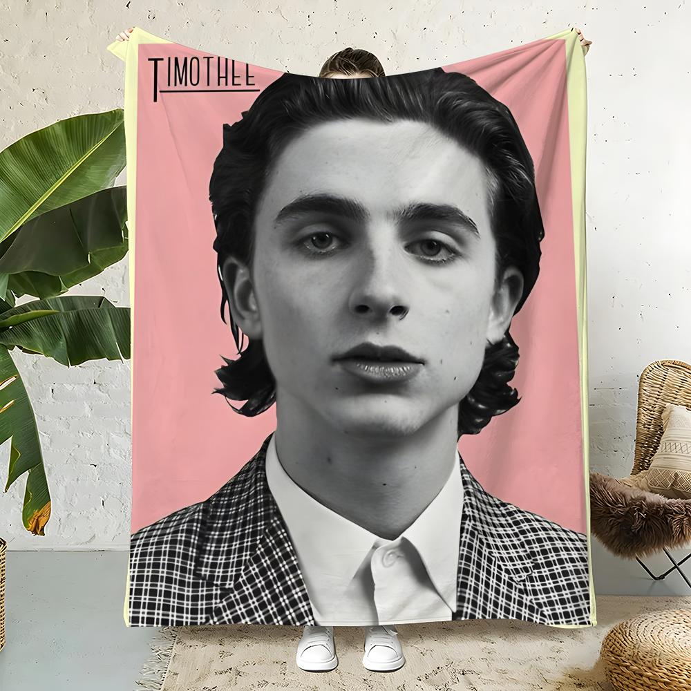 Celebrity T-Timothee Chalamet Throw  Flannel Throw Blanket,Bed Home Office Nap Blanket Travel,Camping,Picnic Blanket Soft Decor 75x90cm