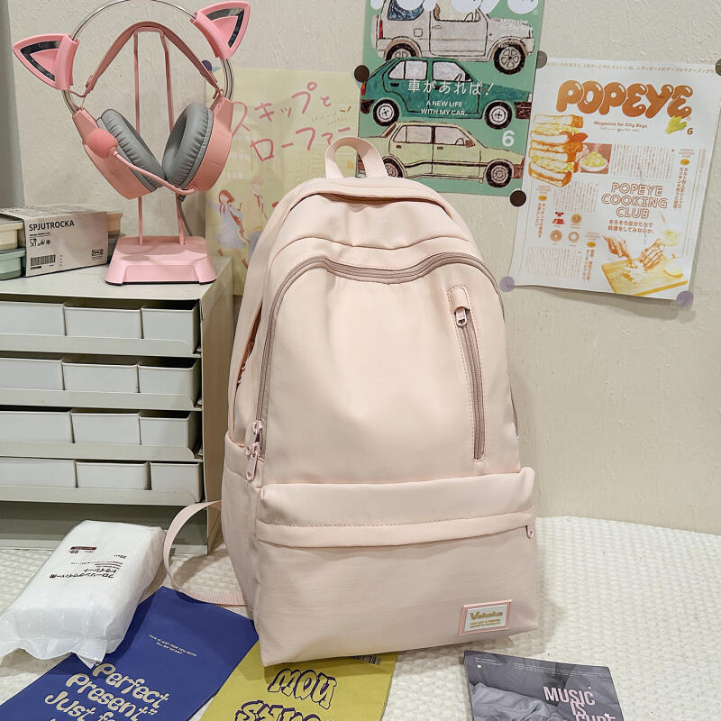 Einfarbiger Studenten-Schulranzen Unisex Rucksack mit großer Kapazität Reise-Rucksack