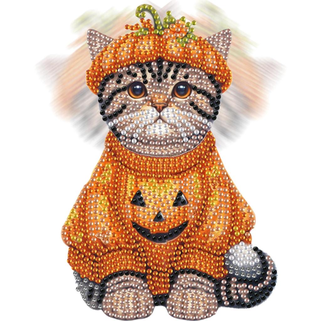 2D Flat Cat DIY Shaking Head 5D DIY Diamond Art Tabletop Decorations Diamond Painting Desktop Decorations for Adults Beginner