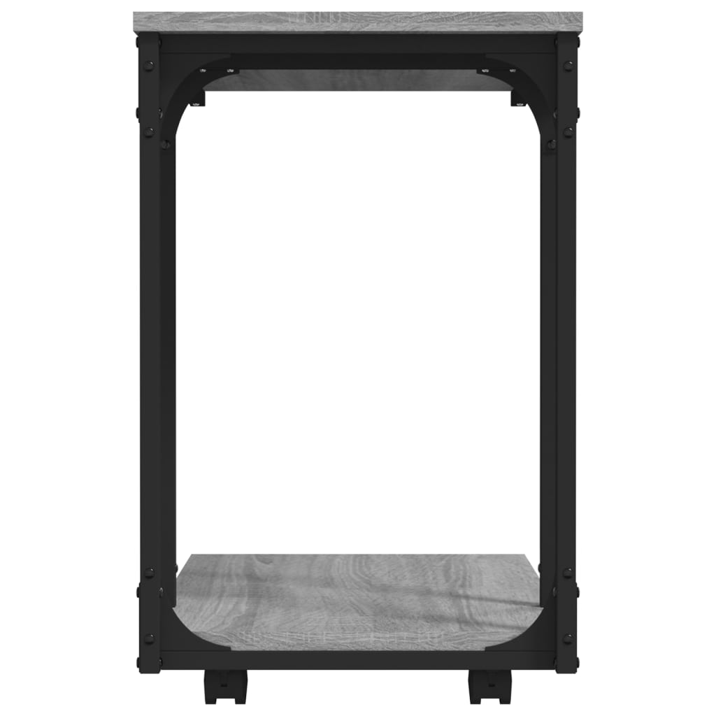 Vidaxl Side Table On Wheels, Sonoma Oak Gray, 50X35X55.5 Cm