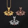 Hip Hop Halloween Skull Alloy Oil Drop Pendant Personality Exaggeration Men'S Necklace