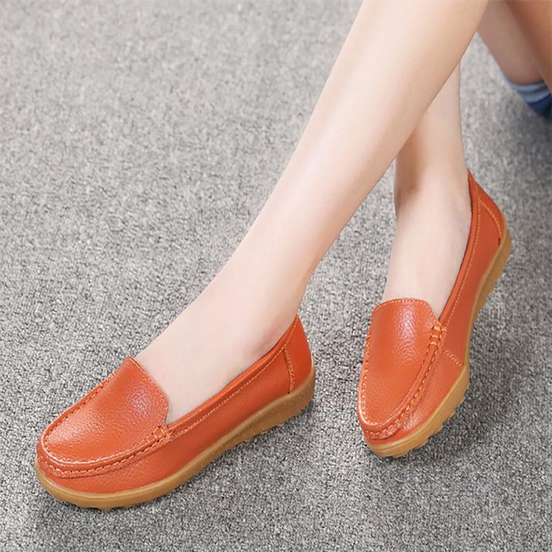 Plokšti Batai Moteriški Lengvi Minkšti Patogūs Moteriški Loaferiai Temperamento Kvėpavimo Vienspalviai Natūralios Odos Laisvalaikio Batai Moterims