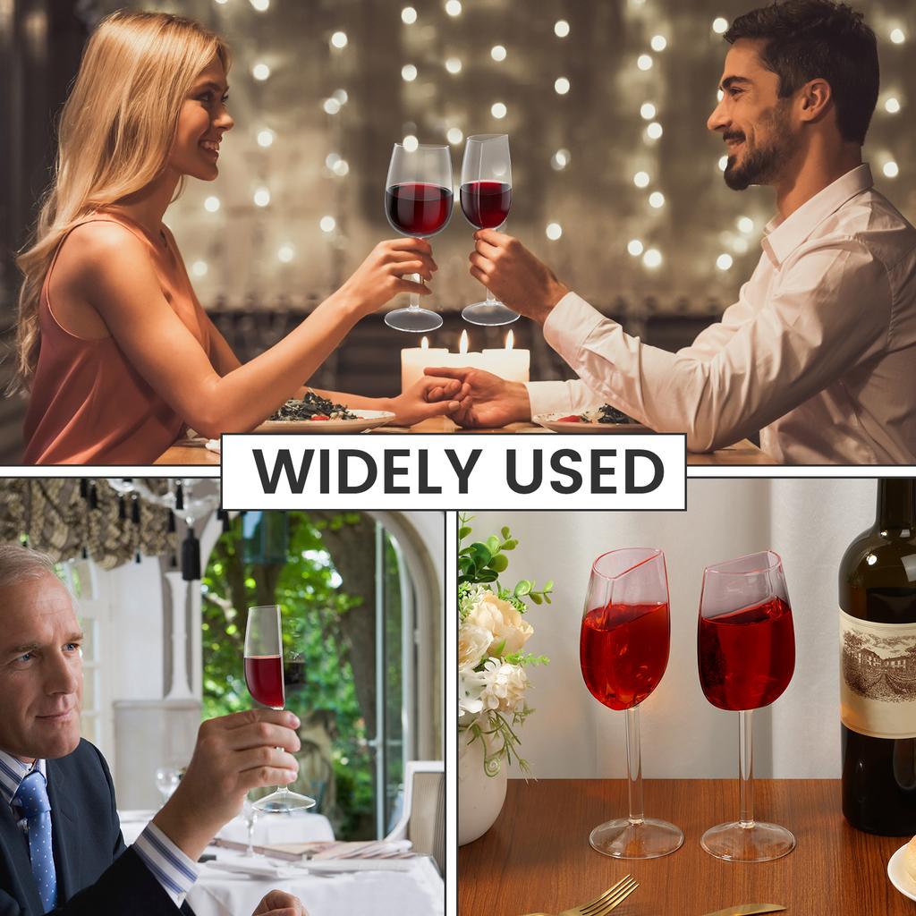Half Wine Glass Semicircular Red Wine Cups Goblet Transparent White Wine Juice Drink Cup for Birthday Party Bar, Wedding, Gift