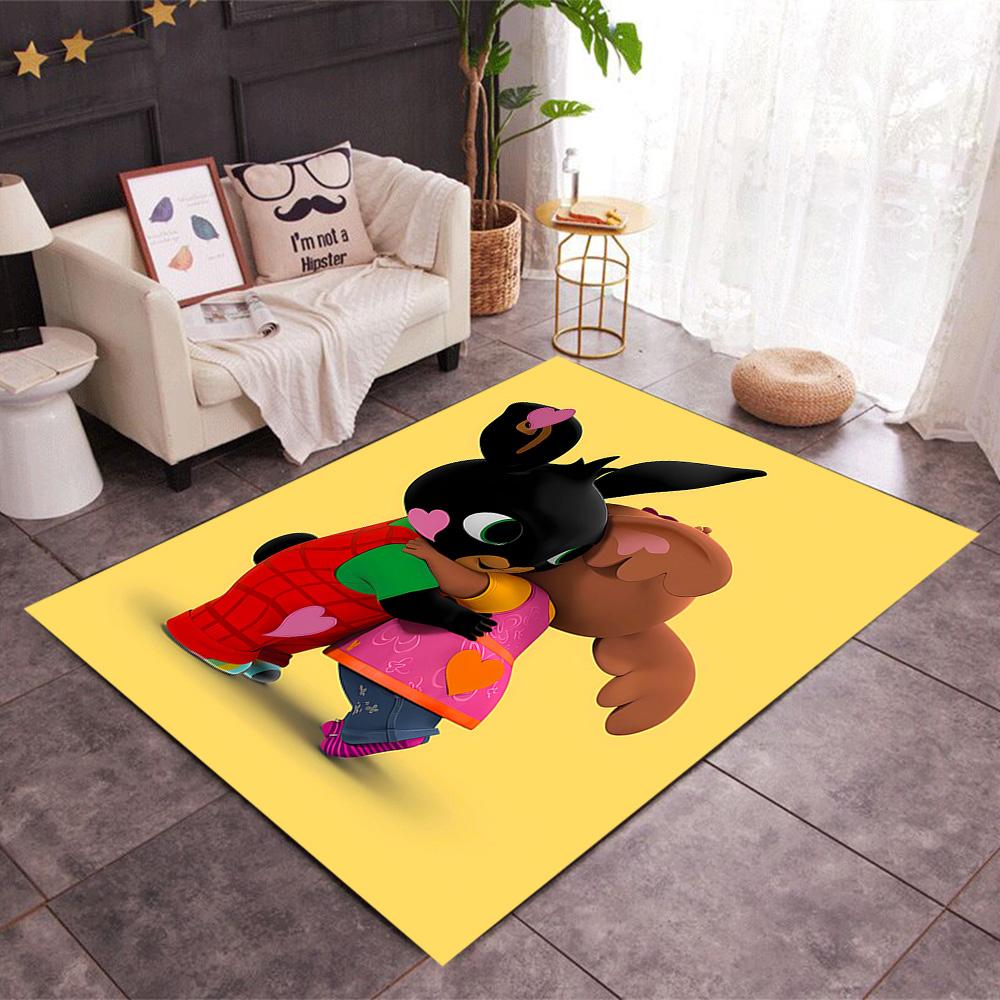 Bing Bunny And Friends Themed Anti-Slip Rugs - Polyester Home Decor, Suitable for Bedrooms, Living Rooms, Doorways, Studios, and Decorations