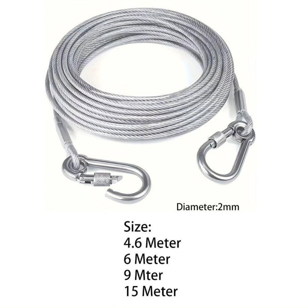 Anti-rust Dog Tie Out Cable Bite-proof Clothesline Tent Rope Dogs Strap  Walking The Dog