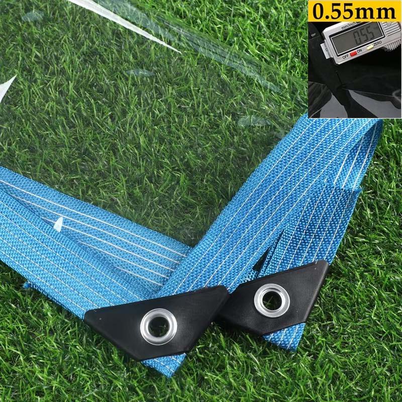 0.55mm Heavy Duty Clear PVC Tarpaulin Pergola Winter Insulation Film See Though Tarp Curtain Waterproof Garden Plants Raincover