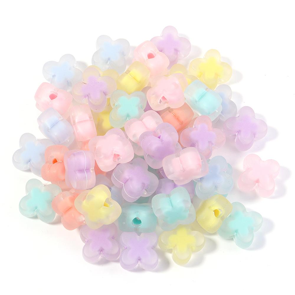 50 Stück/Los Bunte Acryl-Blumenperlen Lose Abstandshalterperlen Für Schmuckherstellung DIY Armband Halskette Ohrringe Zubehör