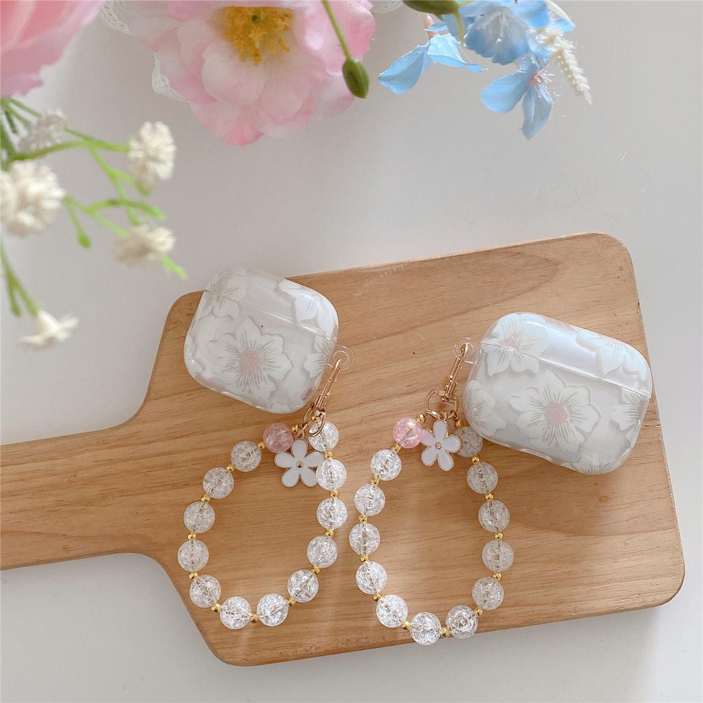 Applicable To Apple AirPods Pro1 Generation Bluetooth Headset Case Glitter Flower High Transparent 1st Generation Headset Case 1