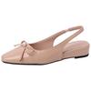 Fashion temperament bow bag head empty single shoes women's summer new slope heel small square head commuter shoes