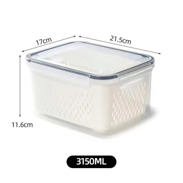 Food Grade Storage Box Fridge Organizer Fresh Vegetable Fruit Boxes Drain Basket Refrigerator Food Storage Container Drain Box