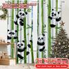 2D FLAT PRINTING 2pcs Curtains (Without Rod) Panda and Bamboo Design Valentine Is Day Festival Creative Curtains Durable