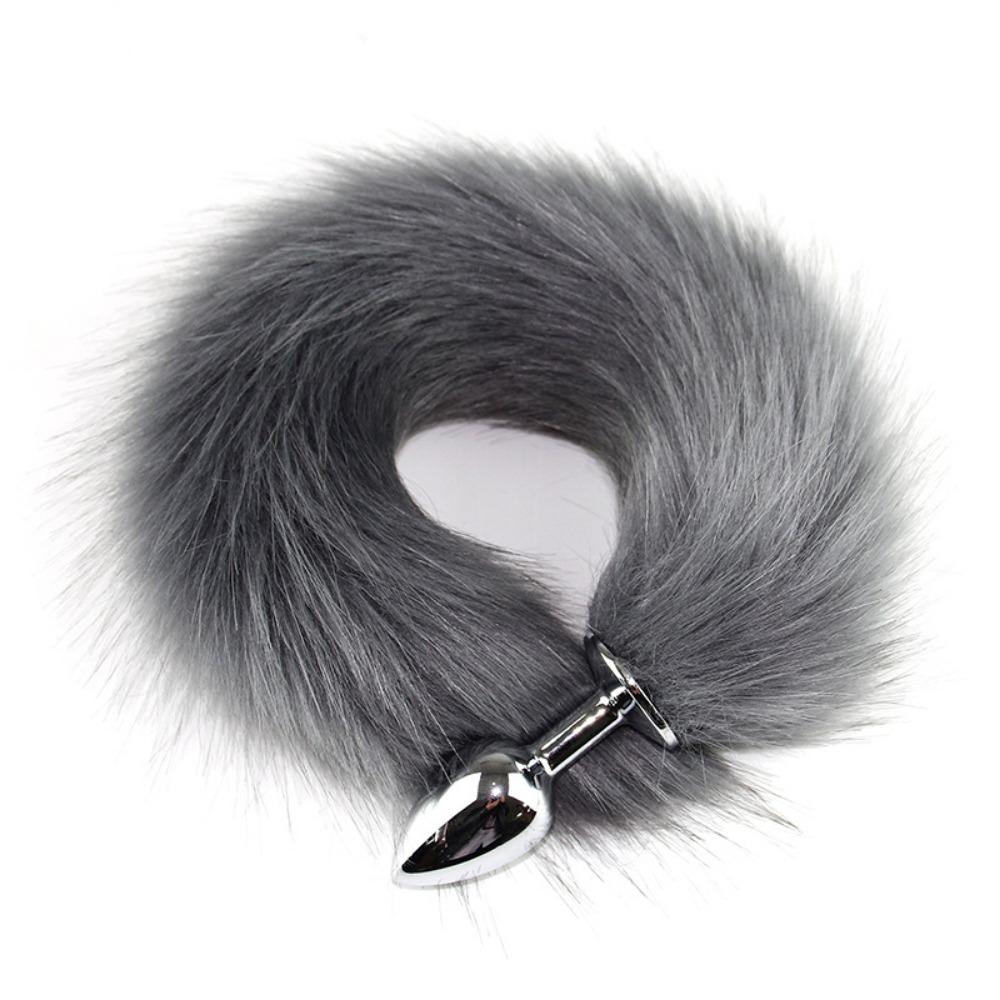 Erotic sm products Female Slave Tail Anal Expander Foxtail Metal Anal Plugs Adult Rear Anal Plugs