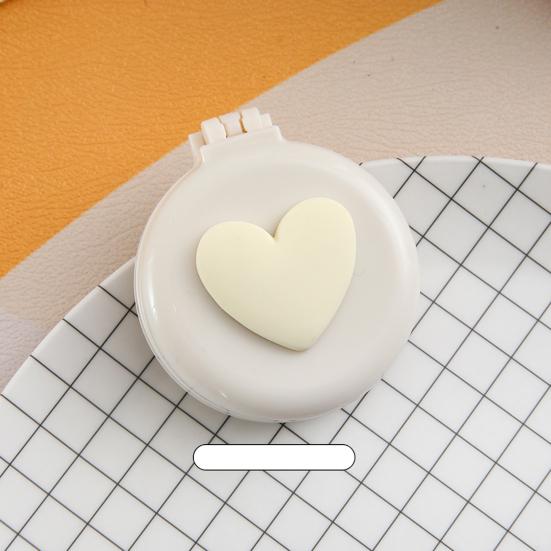 2-In-1 Mini Folding Hair Brush with Makeup Mirror Portable Travel Air Cushion Comb Women Girls Scalp Massage Detangling Brush