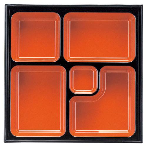A8.5-inch Shokado D.X Divider, Red and Black | Shokado Bento, 23.5 X 23.5 X 4 Cm
