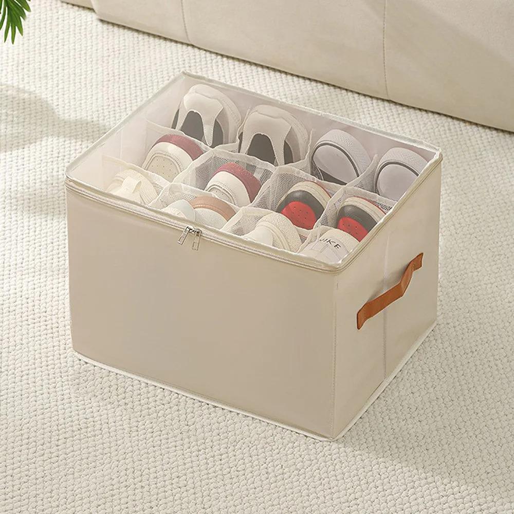 1PC Foldable Shoe Storage Box Dust-proof Shoe Organizer Multi-function Home Storage Box Used for Wardrobe Sorting and Storing