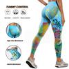 High-Waisted Women's Yoga Pants - Tummy Control, Printed Sportswear for Outdoor Fitness