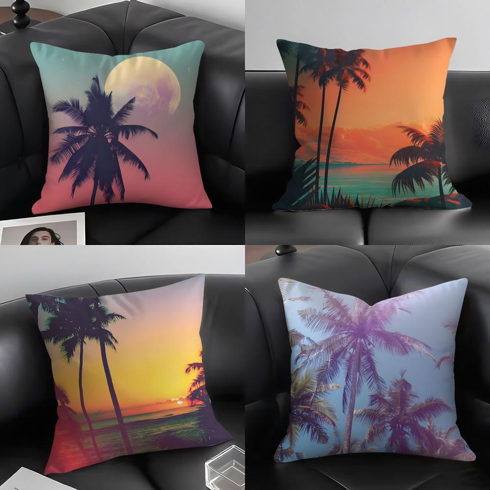 Tropical Scenery Ins Cushion Cover Pillowcase Ultra Soft Skin Friendly Fabric Cloud Like Comfort & Concealed Zipper