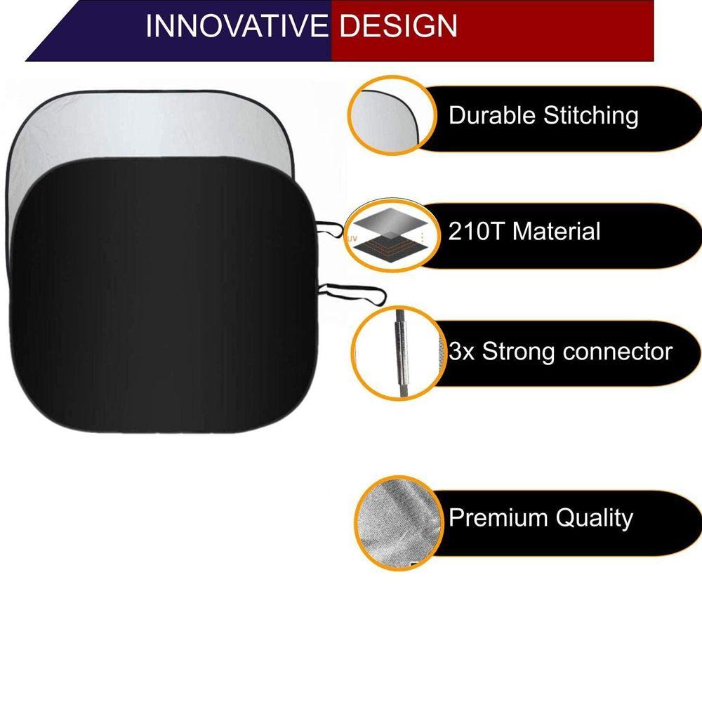 Foldable Fabric Blocks Car Sun Shade Reflective Fabric Silver Reflective Windshield Sun Shade