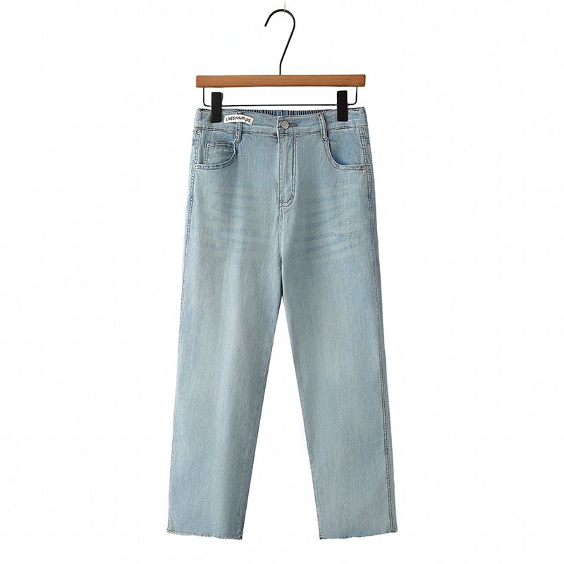 

Летняя одежда больших размеров Новое поступление Мода Стрейч Синий деним Большие размеры Женские Стильные Потертости Прямые Брюки-сигареты длиной до щиколотки Light blue 3XL Recommended 80.00 kg-90.00 kg