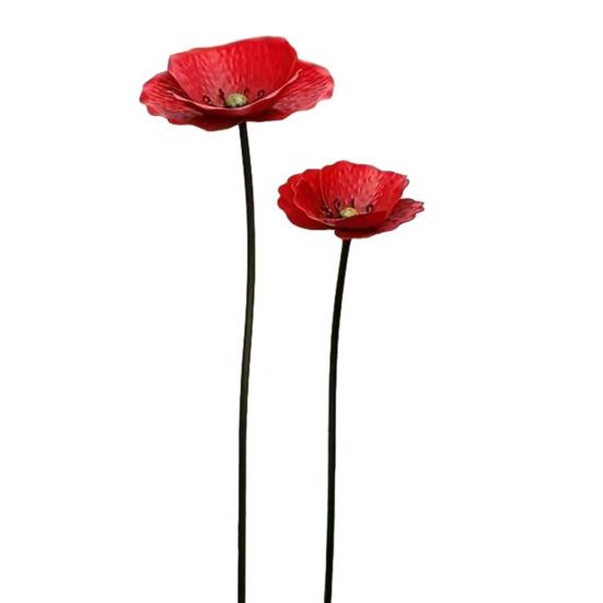Yousheng 2Pcs Metal Flowers for Outside, Decorative Garden Stakes, Flower Bed Decor Plant Stakes, Metal Art for Outside, Outdoor Yard Art for Lawn