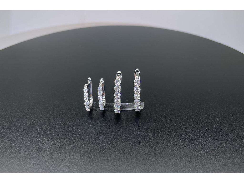 Sterling Silver Simple Moissanite Earrings - Single Row Ear Cuff Holiday Gift