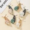 Shell Snail Brooch Pendant With Gold Plating For Vintage Jewelry Enthusiasts