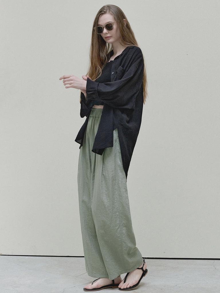 Avang Summer Wide Banding Pants - Khaki